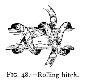 Fig. 48, Rolling hitch, a drawing from the 1912 manual